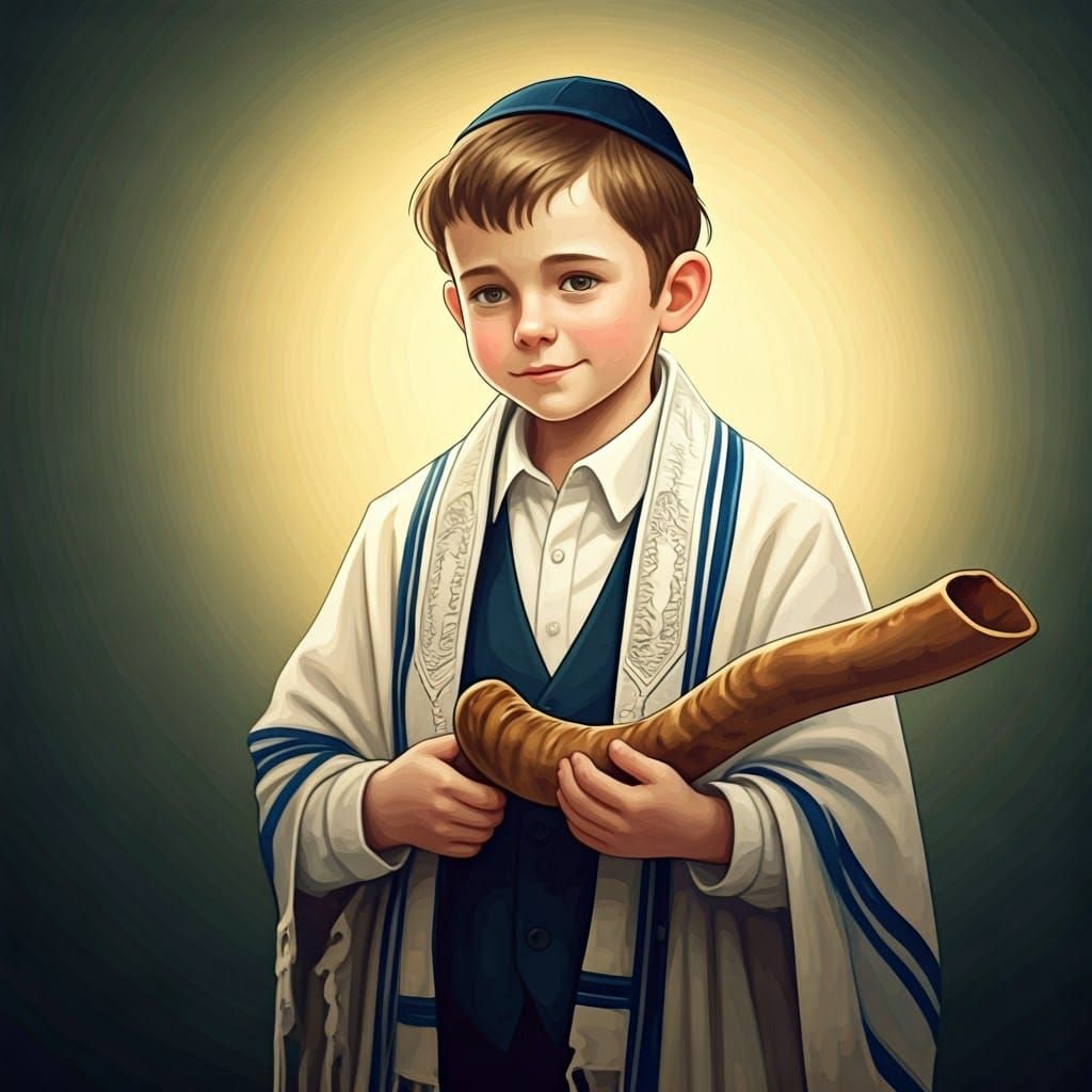 Digital drawing style with thin line illustration. A 5-year-...