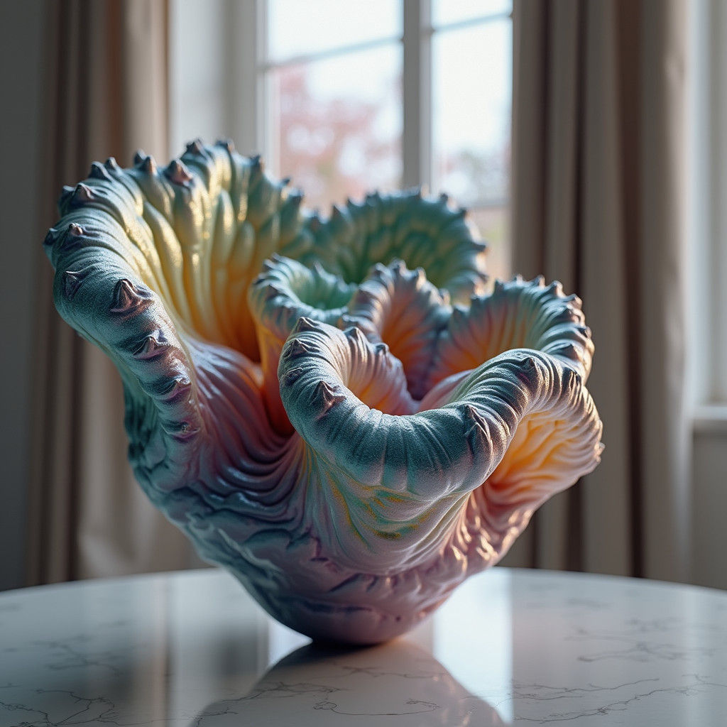 Iridescent Fractal 3D Sculpture in Photorealistic Style