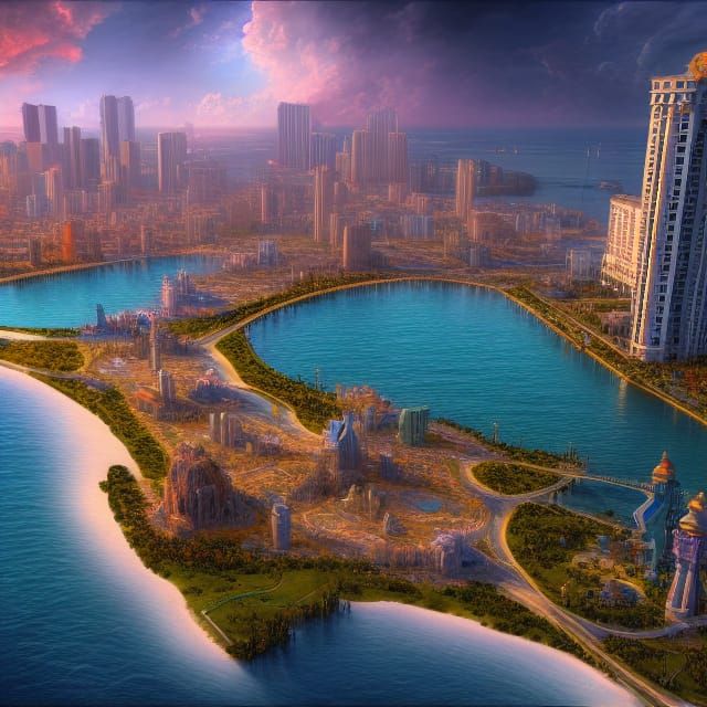 Fantastical Matte Painting of St. Pete/Clearwater, Florida