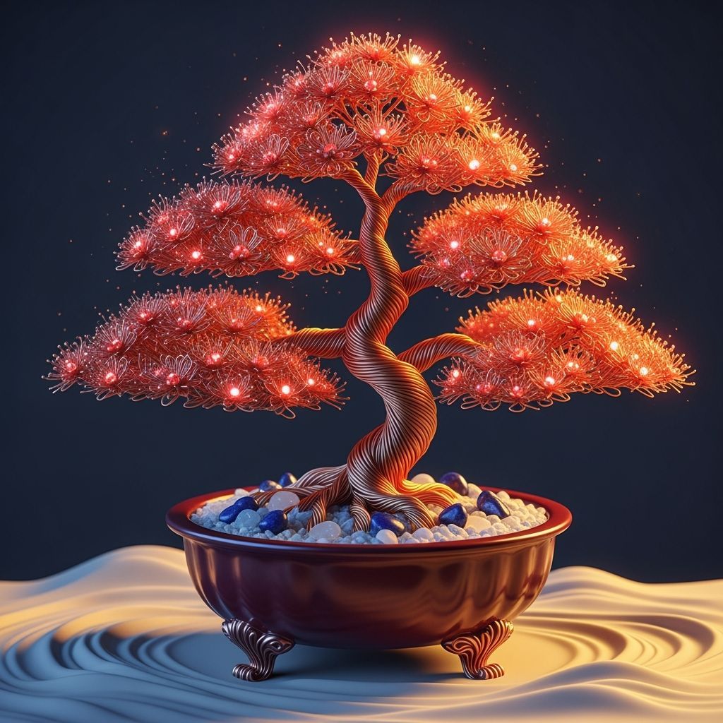 Bonsai of a Japanese winterberry tree