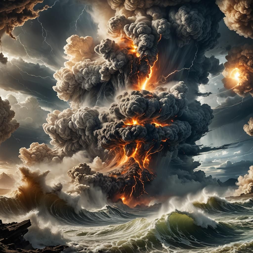 Hyperrealistic Sci-Fi Art: Maelstrom of Natural Disasters