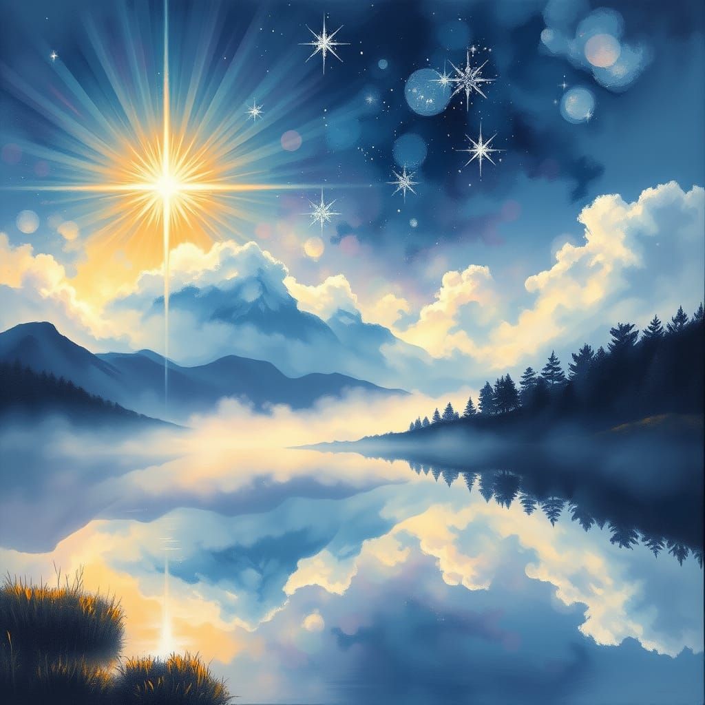 Ethereal Star Reflects Dreamy Neo-Impressionist Landscape