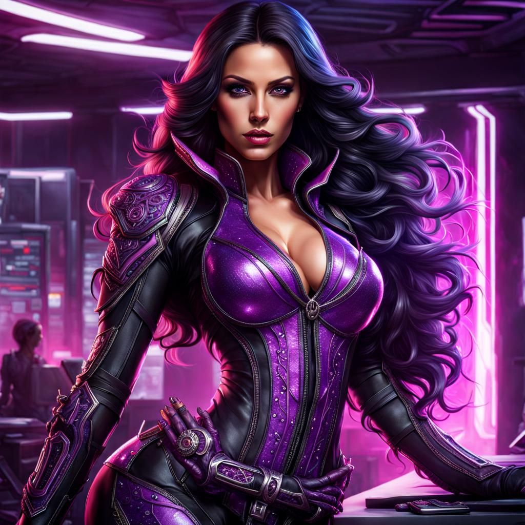 Beautiful Brazilian Woman Portrait in Fantasy Art Style