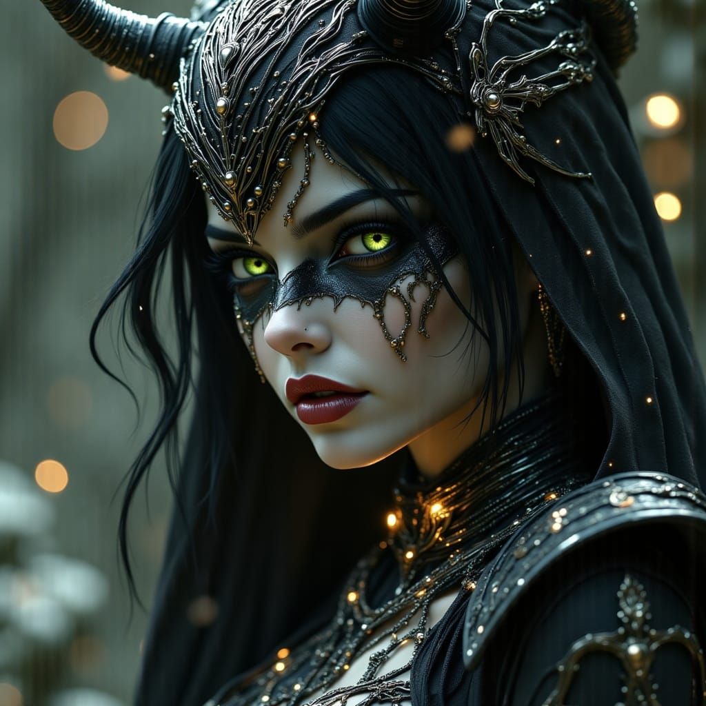 Mythical Seductress with Bronze Hair Details