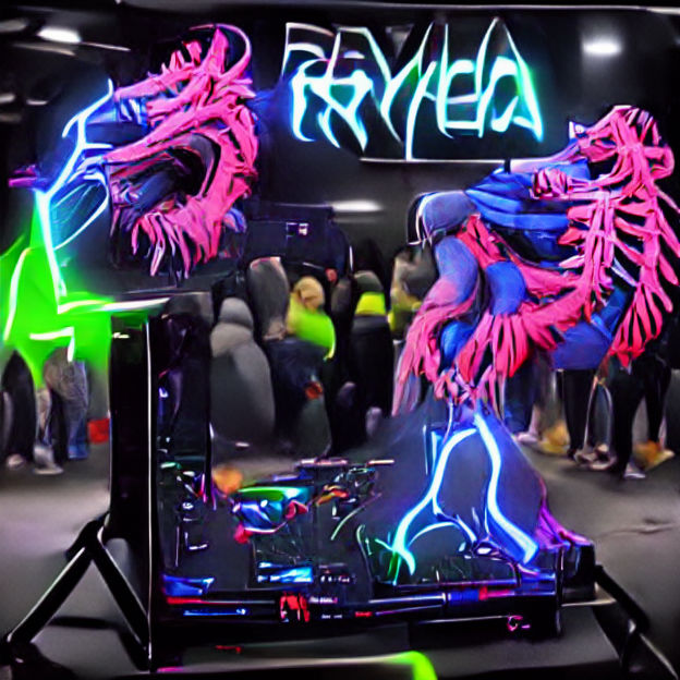 Electric Neon Hydra Battle: 3D Hyper-Realistic Art