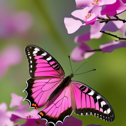 Pink Butterfly Macro: Professional Photography, Bokeh