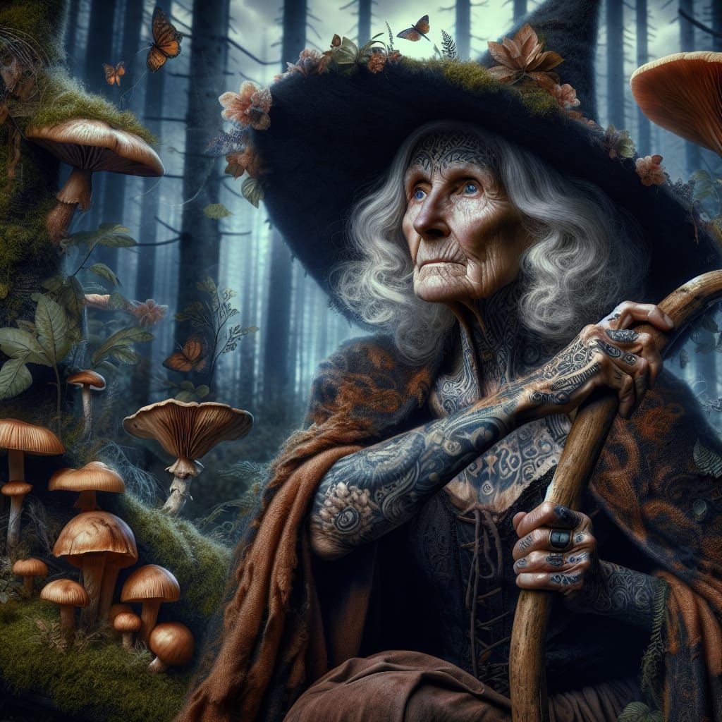 The Old Lady Witch in the Forest