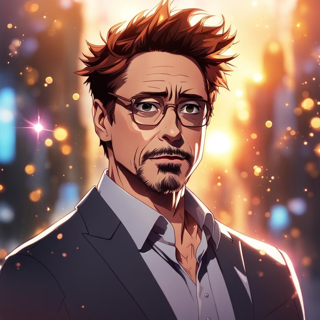 Robert Downey Jr. as Anime Character in Pixar Style