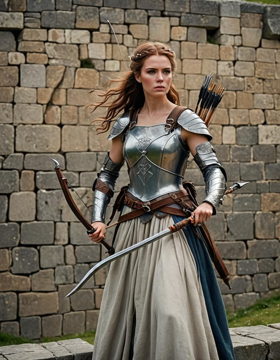 Celtic Woman Warrior on Fortress Ramparts