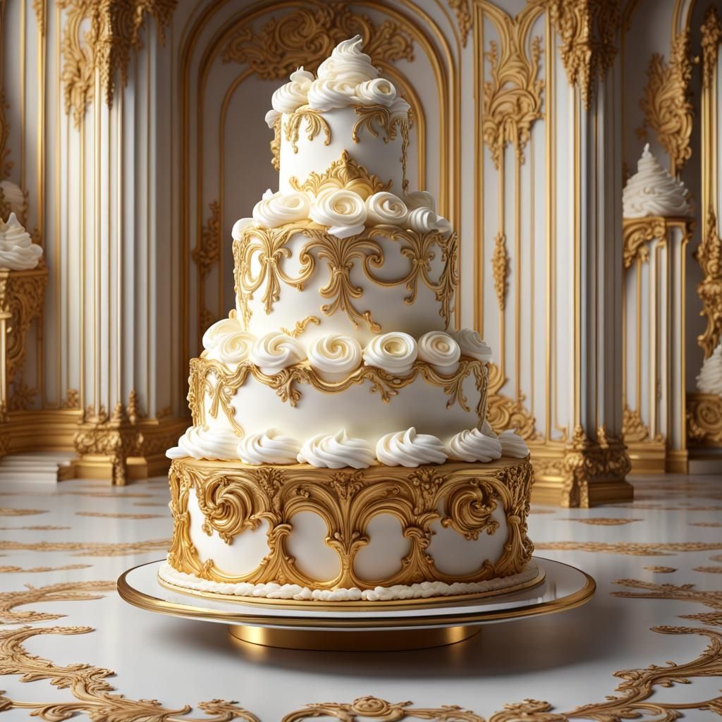 Elaborate Cake in Baroque Paris Patisserie