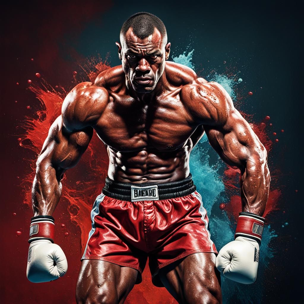 Hyperrealistic Boxer in Vibrant, Cinematic Style