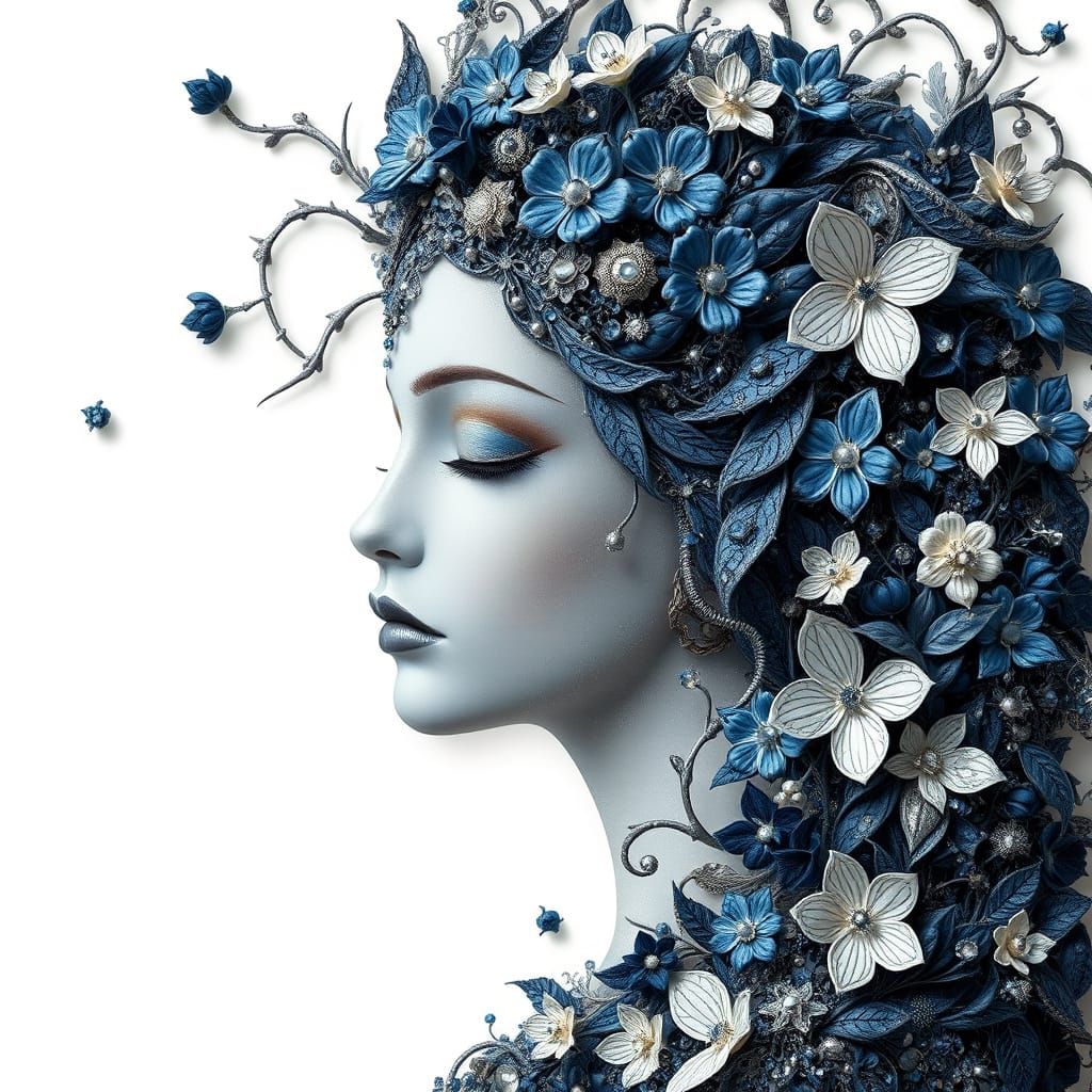 Opulent Celestial Goddess in Art Nouveau Style