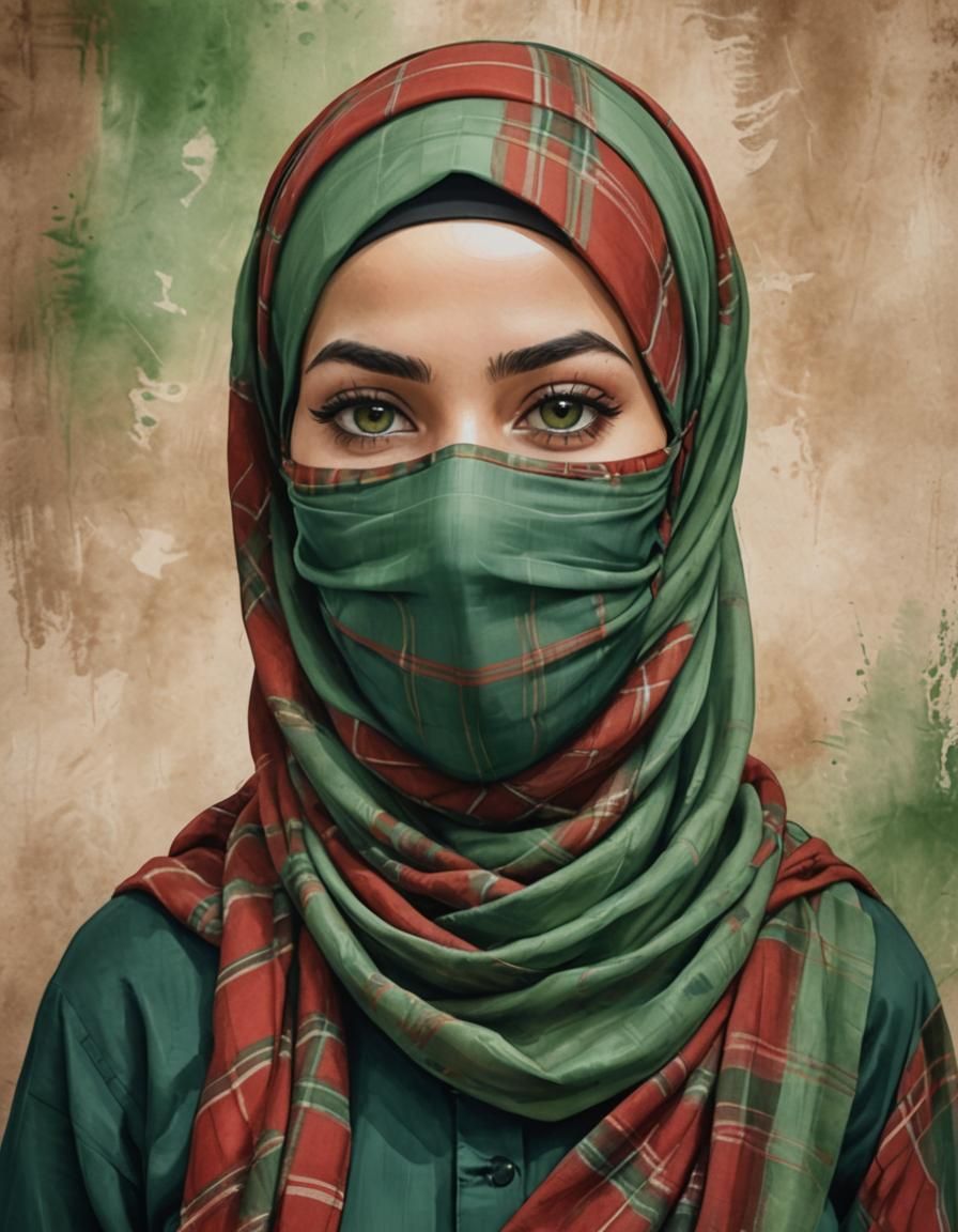 Beautiful Hijabi Woman in Dreamy Landscape