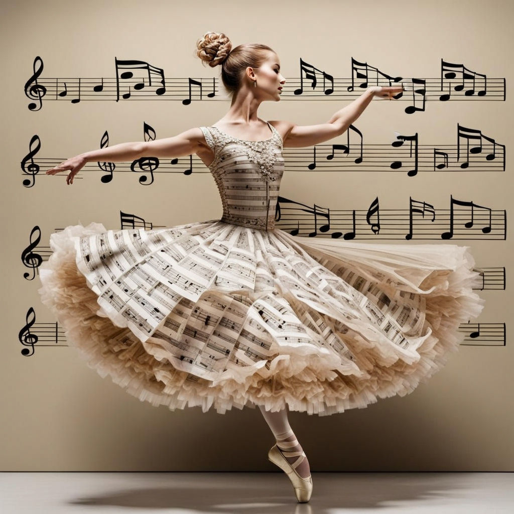 Ballerina Made of Music: Surreal AI Art
