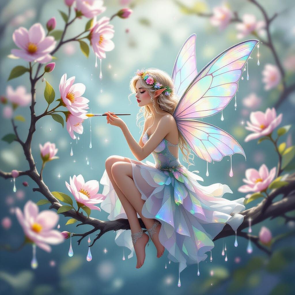 Misty Fairy Paints Blossoms with Prismatic Water