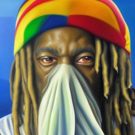 Rastafarian Ghost in Oil Painting Style