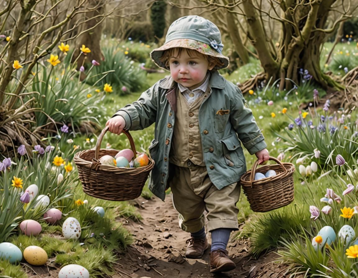 Toddler's Easter Egg Hunt, Potter and Griffiths Style