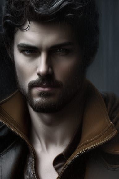 Gothic Man Portrait in Misty Street