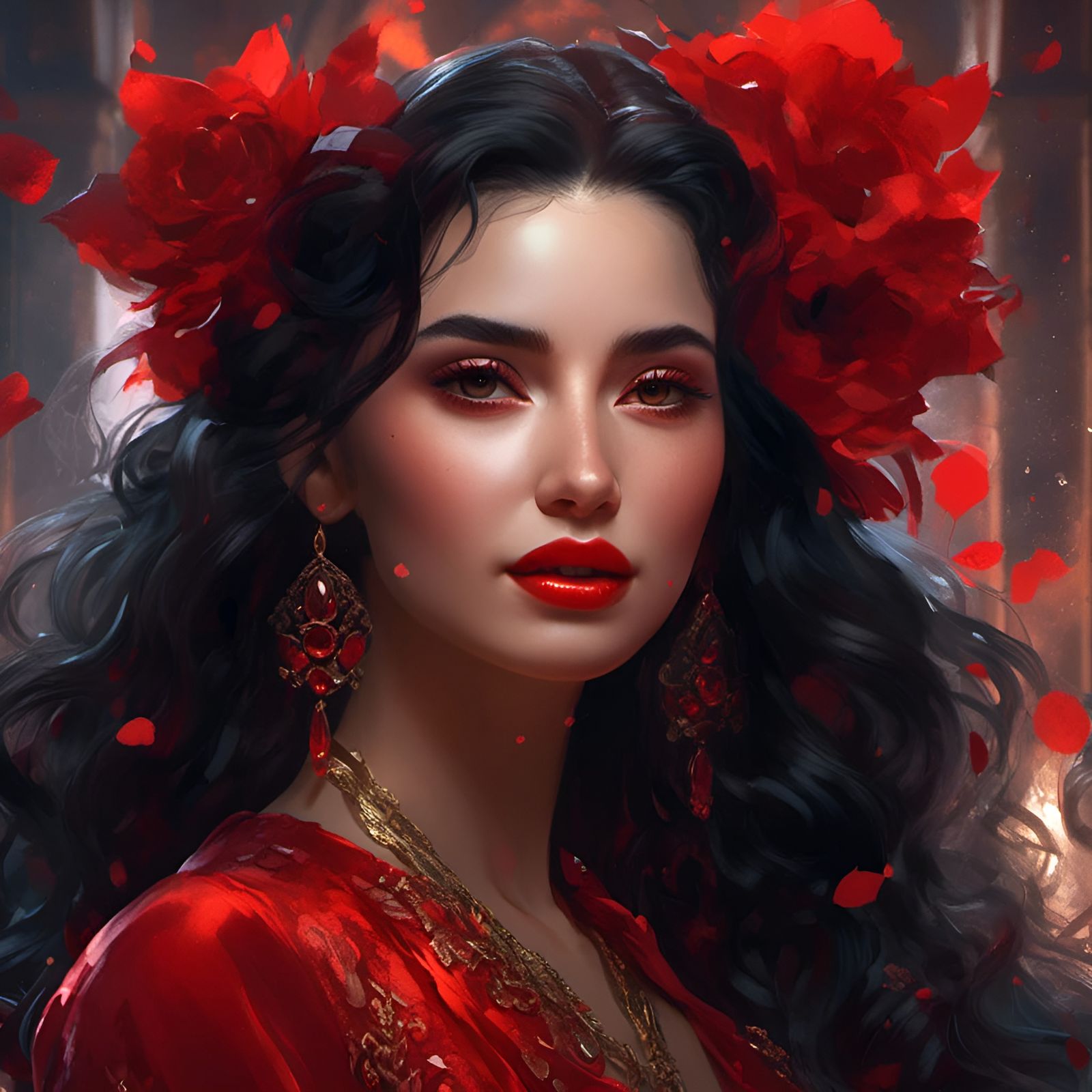 Beautiful Woman Portrait in Hyperreal Style