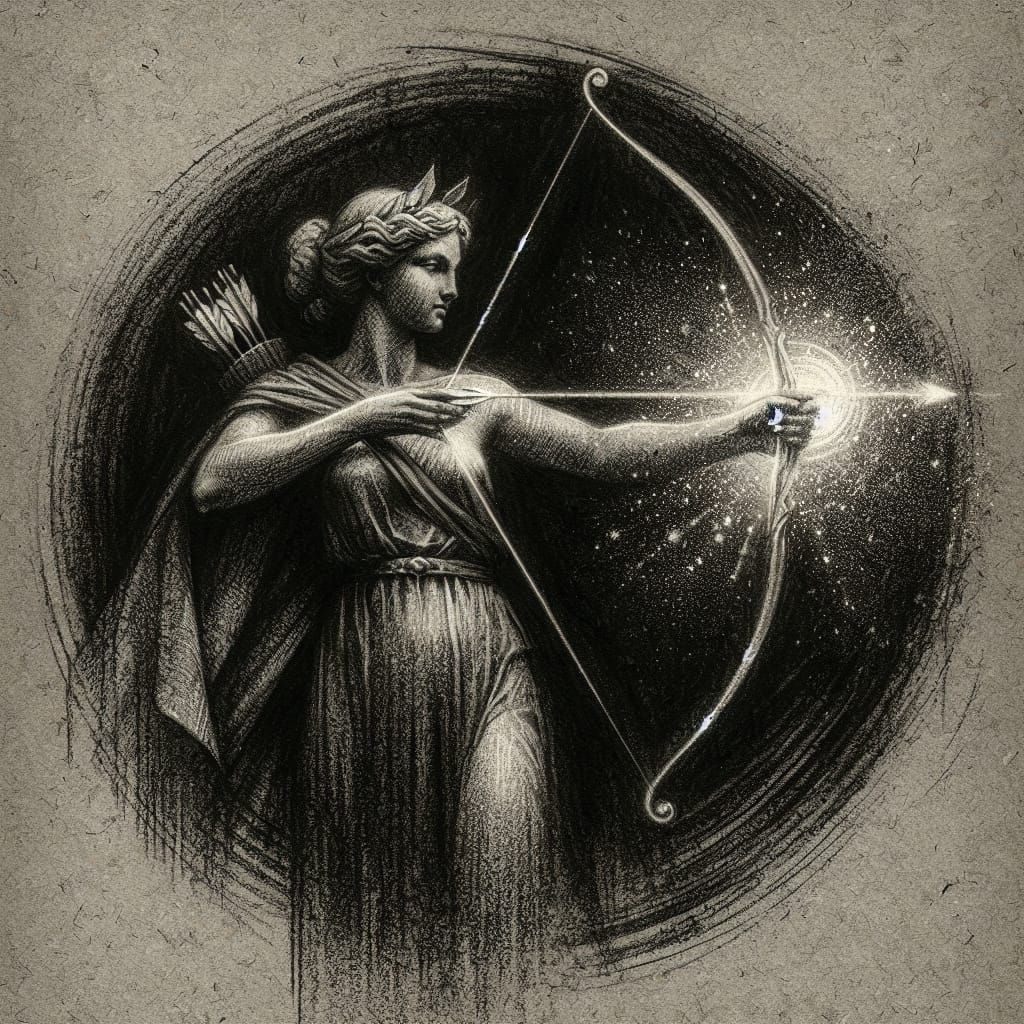 Lady Artemis: Pencil Sketch of the Huntress