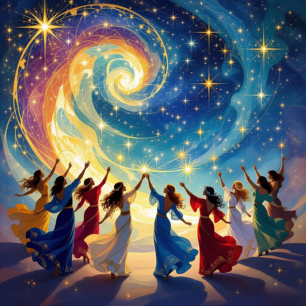 Cosmic Zodiac Party with Celestial Fireworks