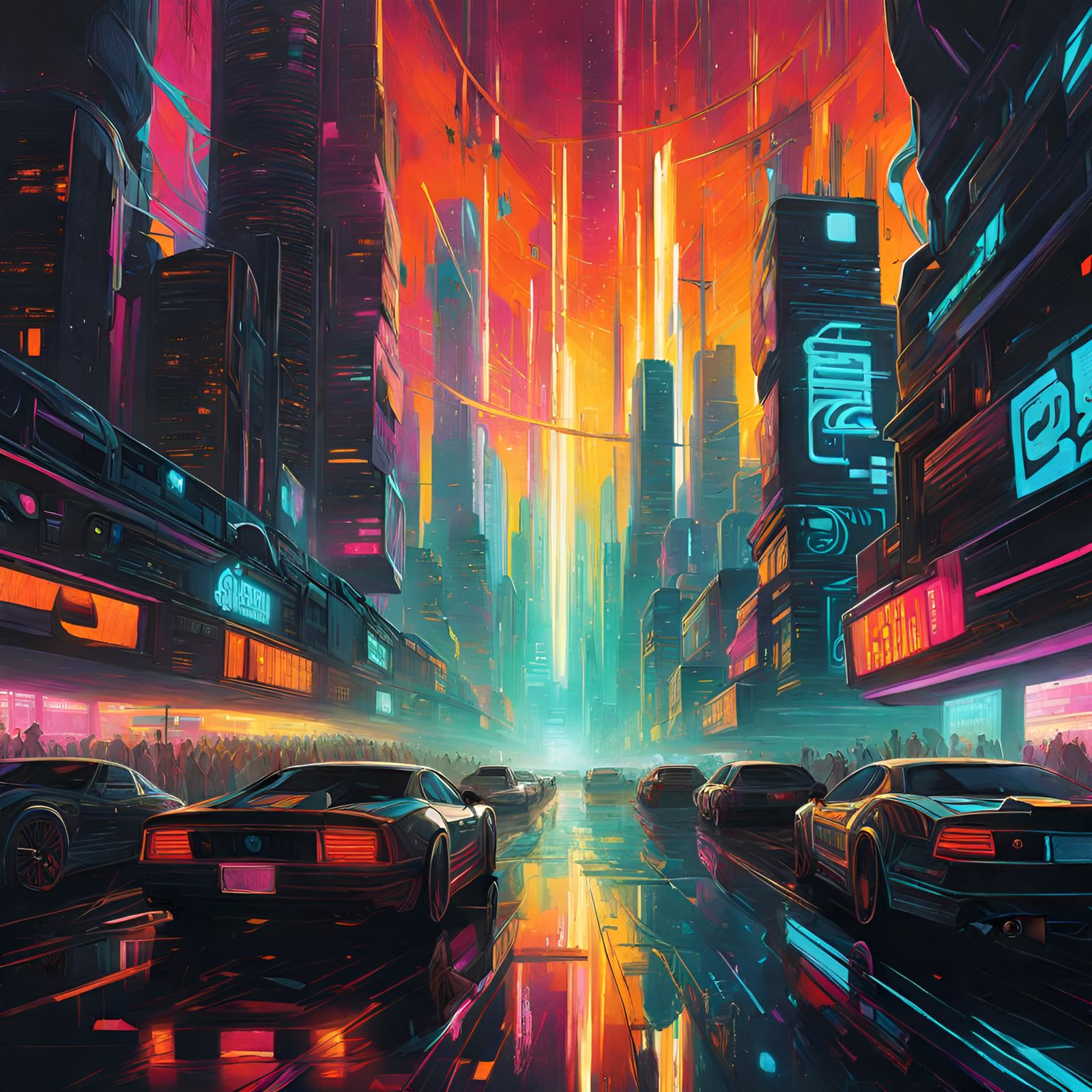 Luminescent Cityscape: Conceptual Futurism in Graffiti Art