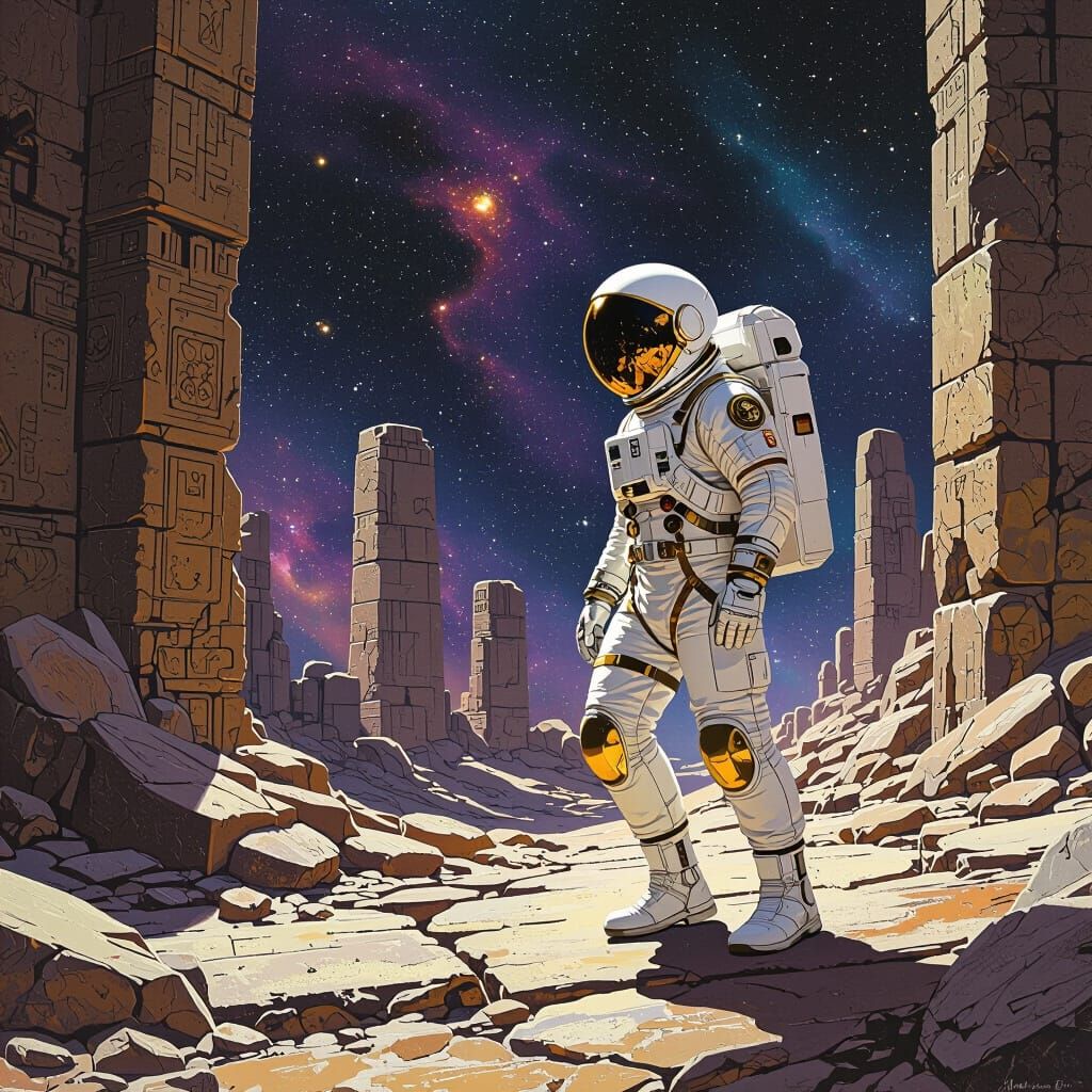 Astronaut Explores Ancient Alien Ruins in Space