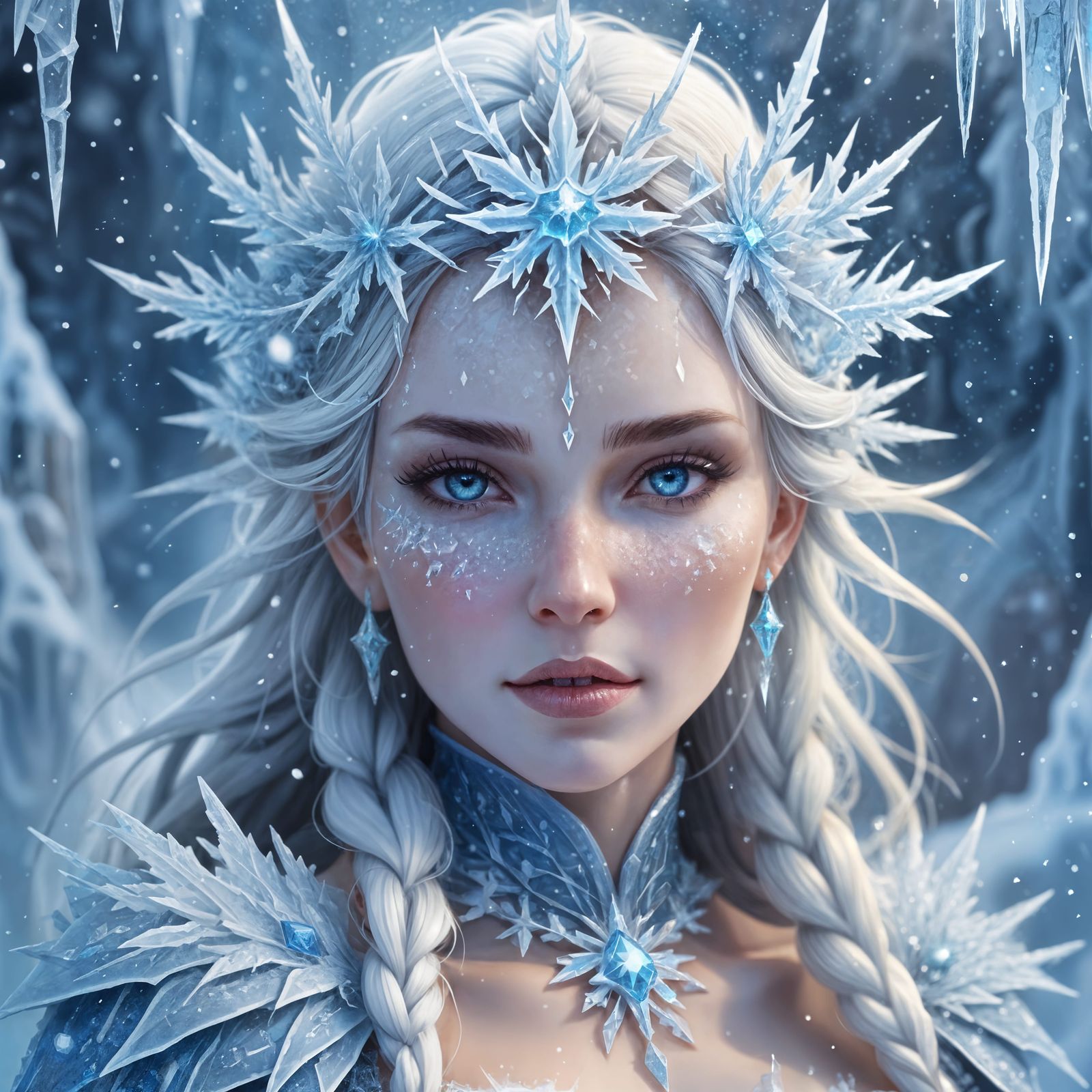 Ice Sorceress with Crystal Aura