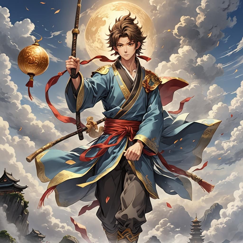 High School God in Anime Style on Cloud