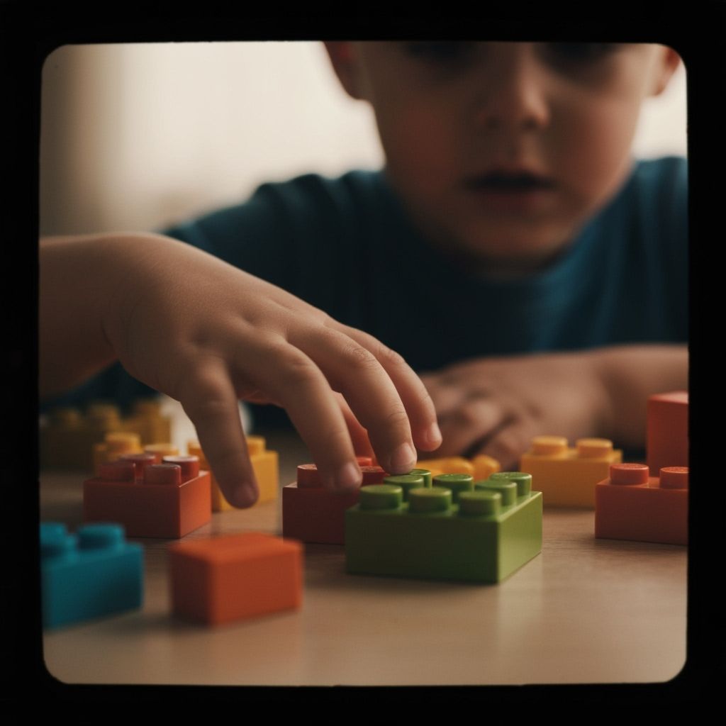Child's Hands Reach for Blocks: Cinematic Learning