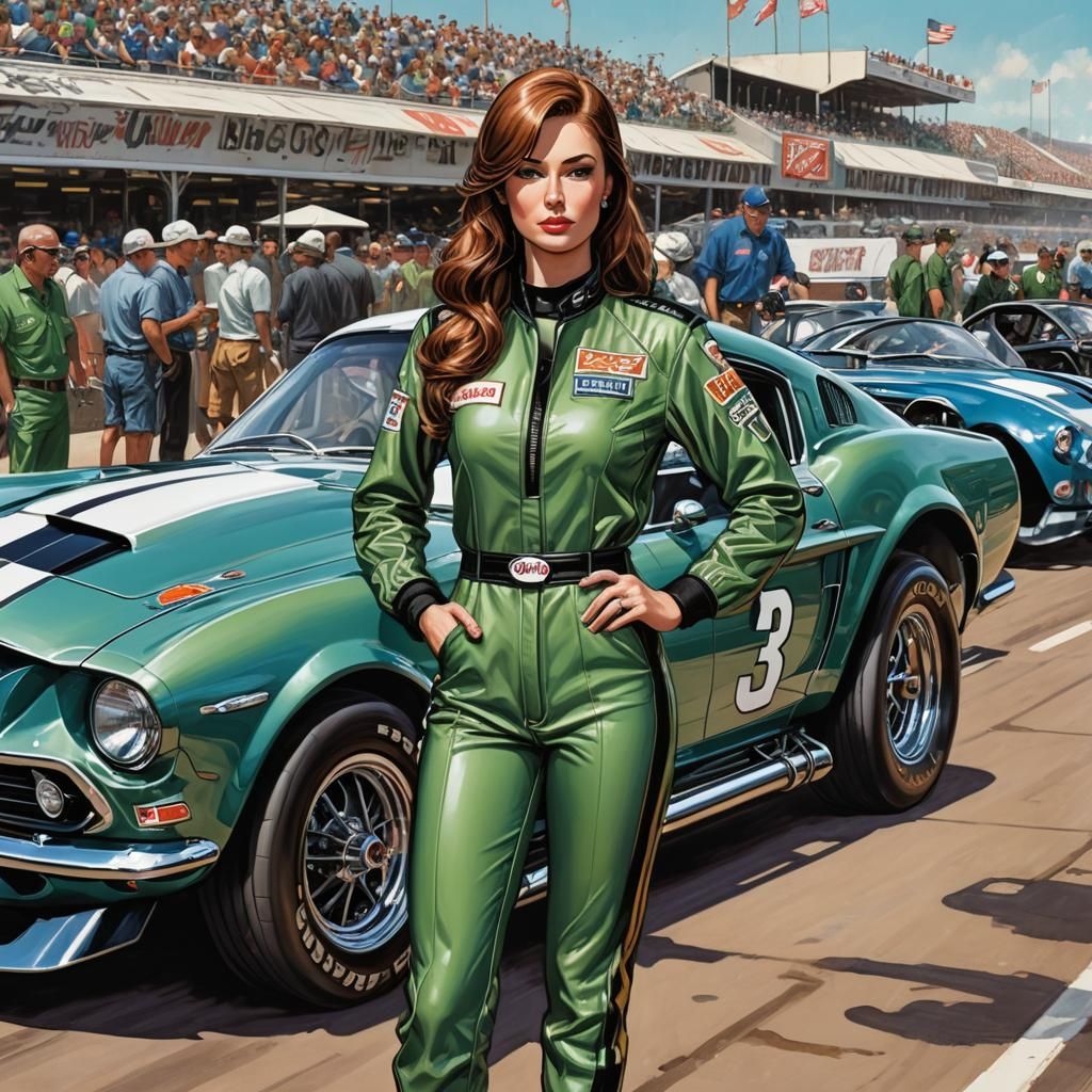 Racing Girl Ready to Race, Comic Book Art
