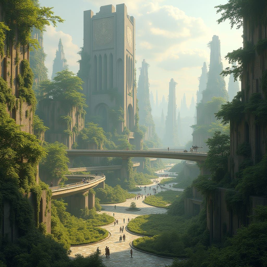 Eco-Brutalist Metropolis Rises from Post-Apocalyptic Wastes ...