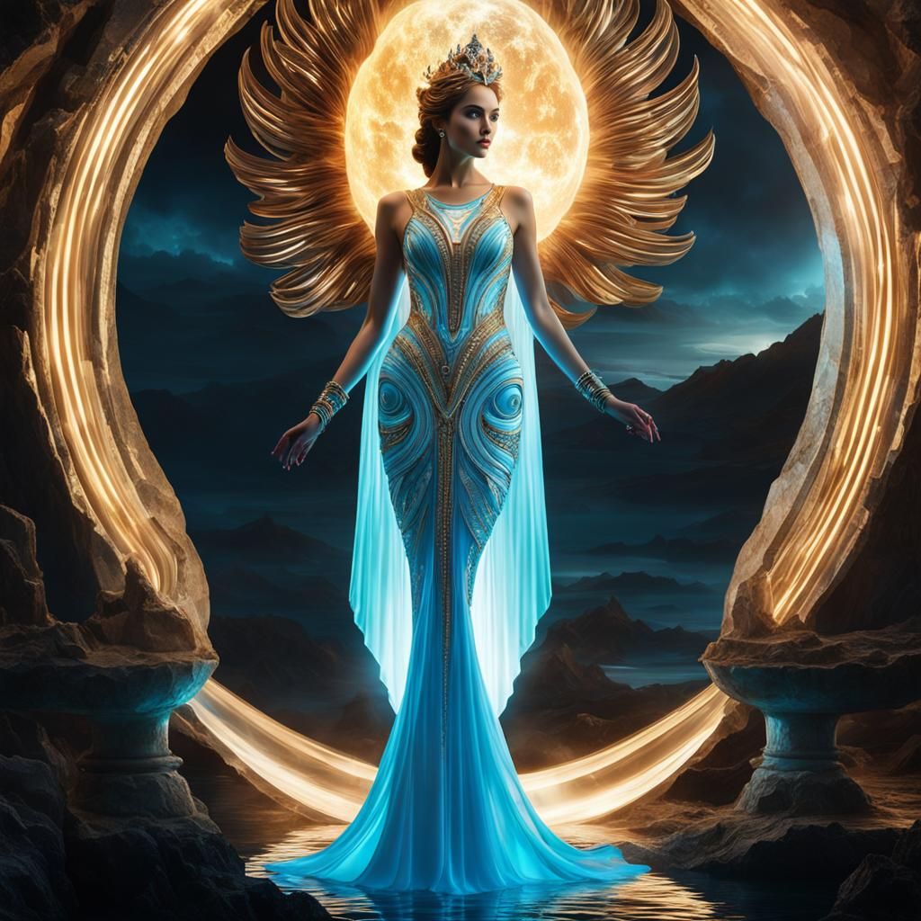 Futuristic Venus Emerges in Greek Mythological Setting