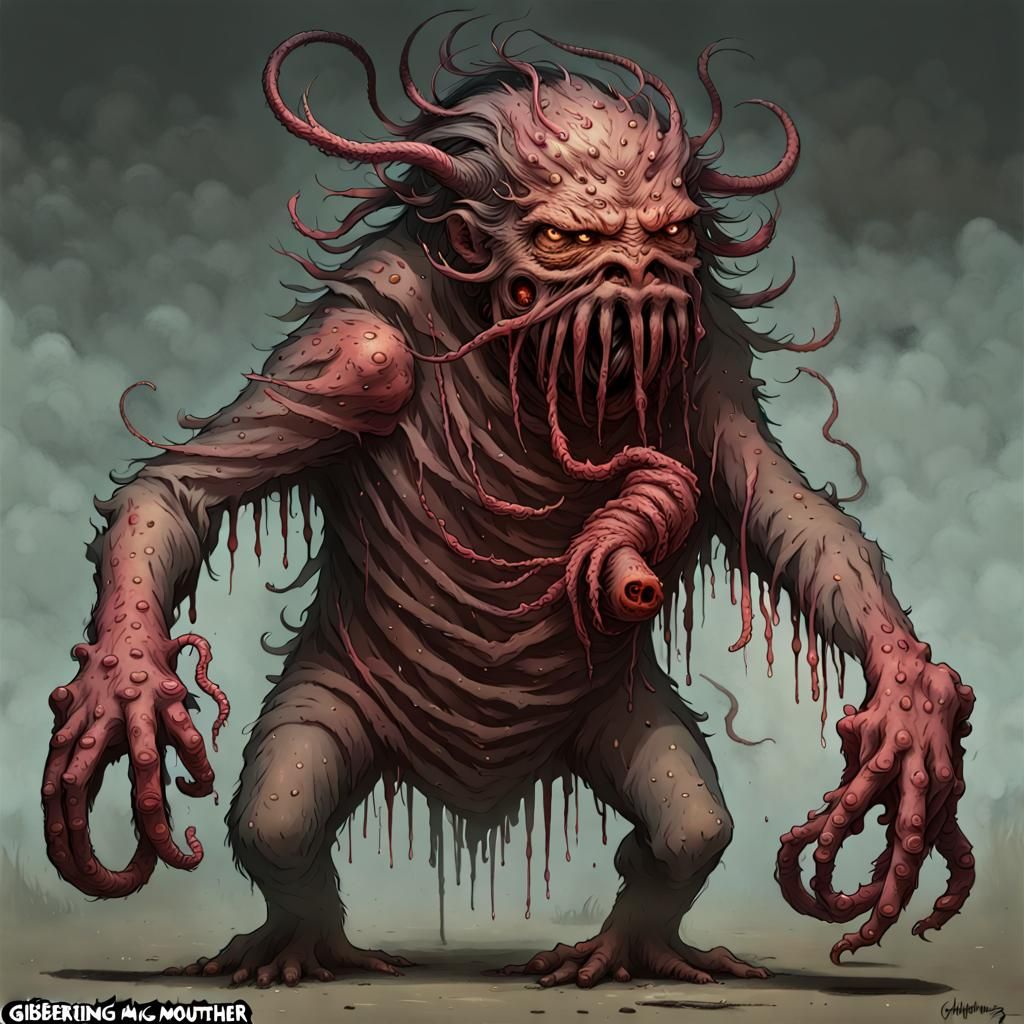 AI Generated Gibbering Mouther Illustration