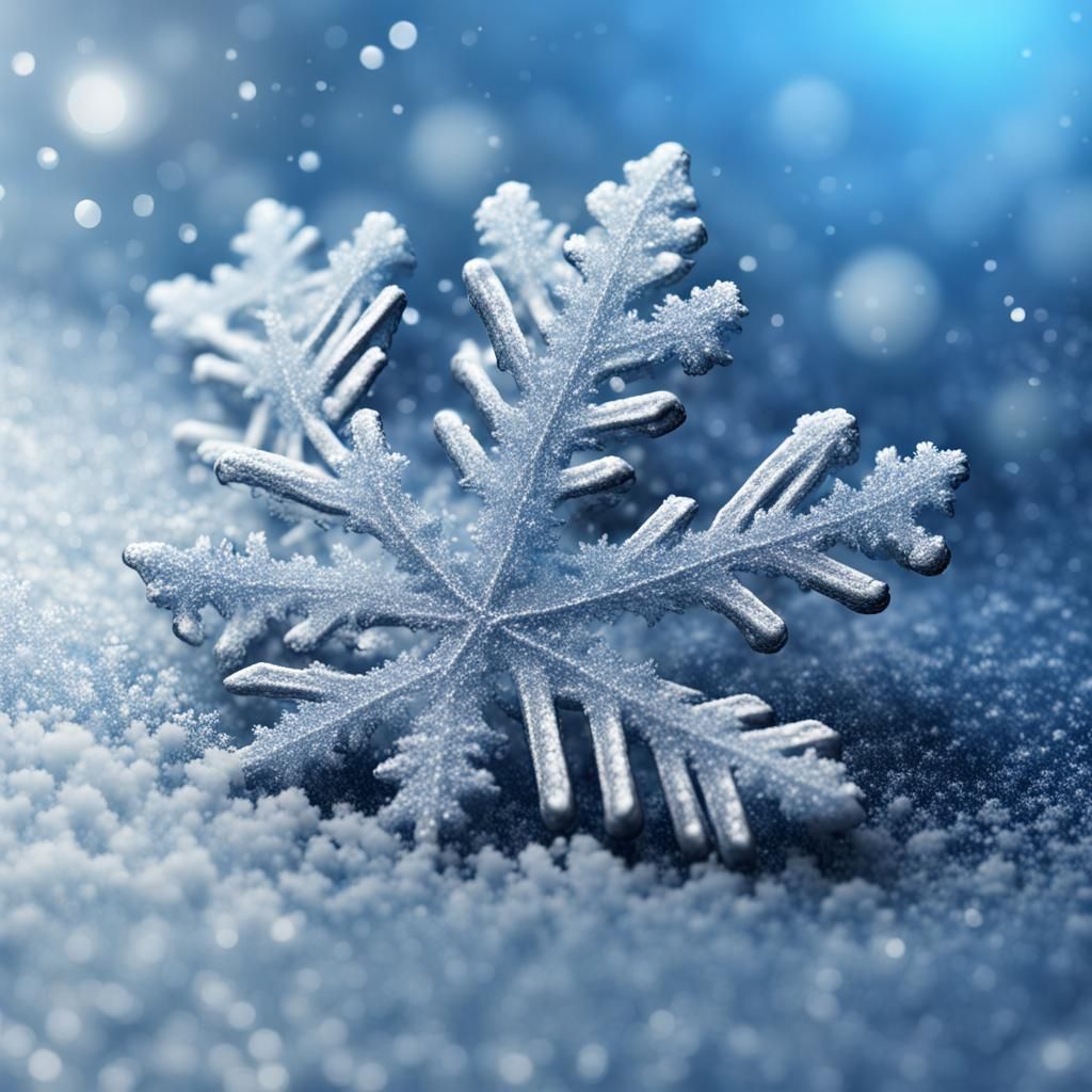 Animal Tracks in Glittering Snow: Hyperrealistic Splash Art