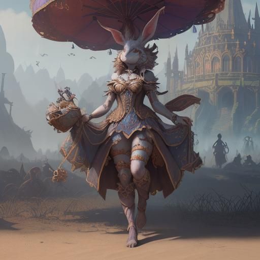 Rabbitfolk Female Carnival: Detailed Matte Painting