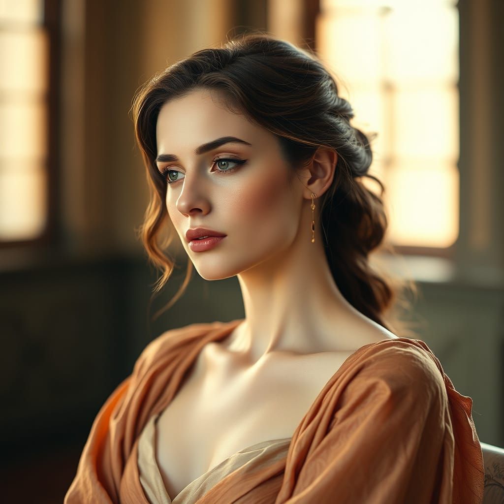 Hyperrealistic Portrait in Watercolor Style