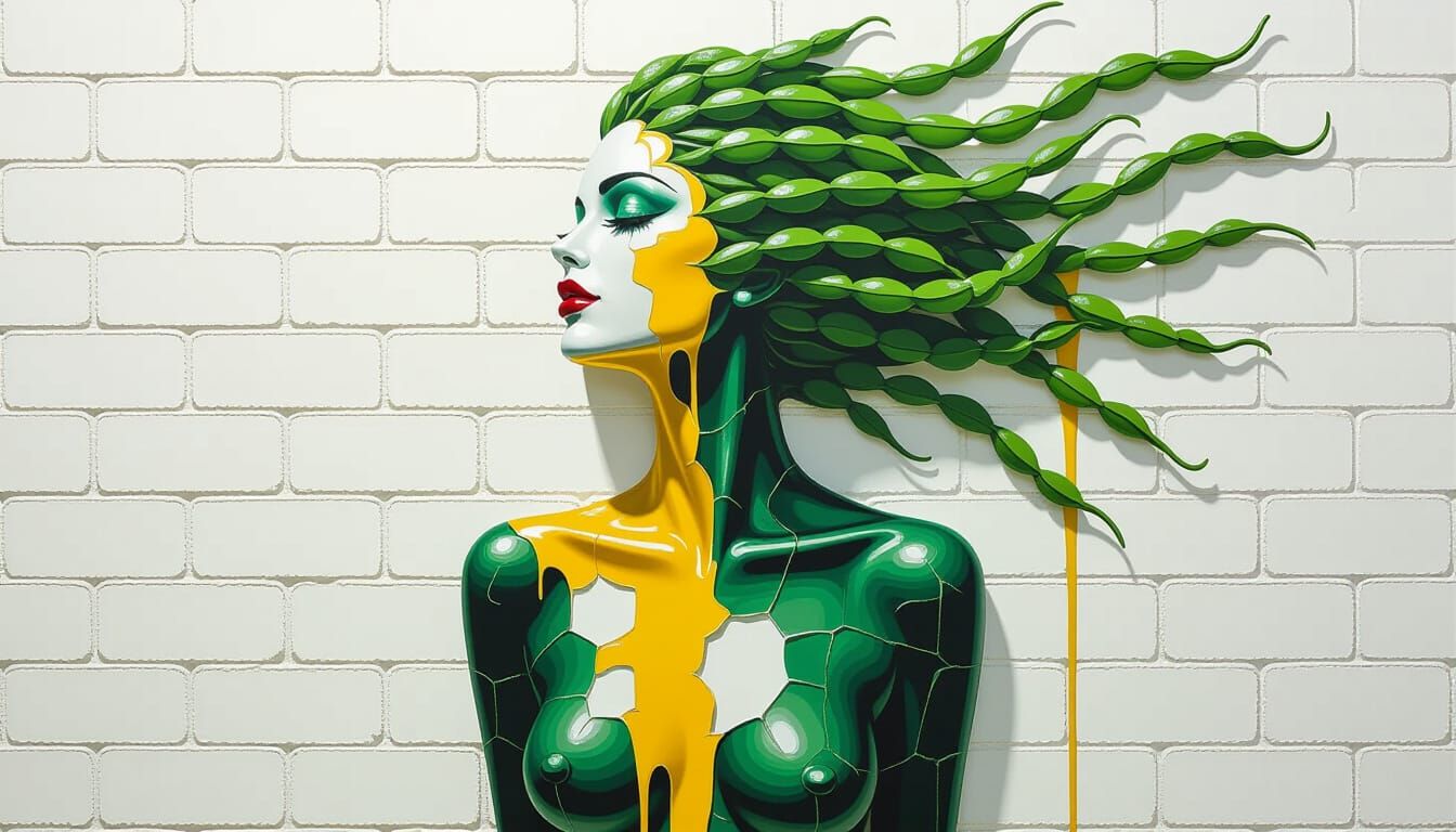 Cracked Eggshell Silhouette in Impressionist Impasto Style