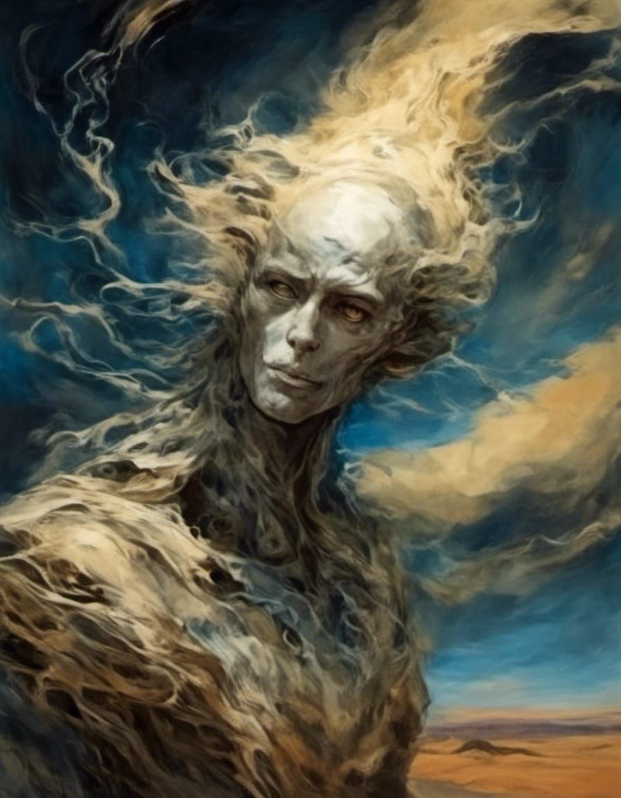 Dune Mental Character with Cryptic Symbols