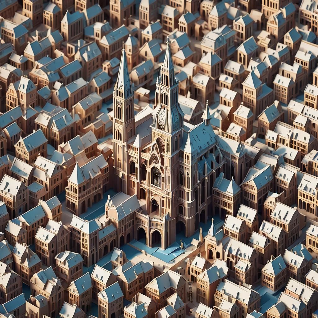 Notre Dame de Paris in Kirigami Paper Art