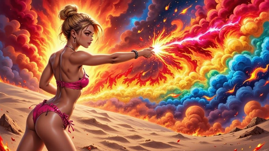 <lora:Galactic Vision Fx:1.0> A giant gothic steampunk Battle-woman armed with bio-magical energy