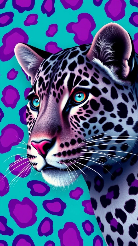 Vibrant Animal Print Pattern in Splash Art Style