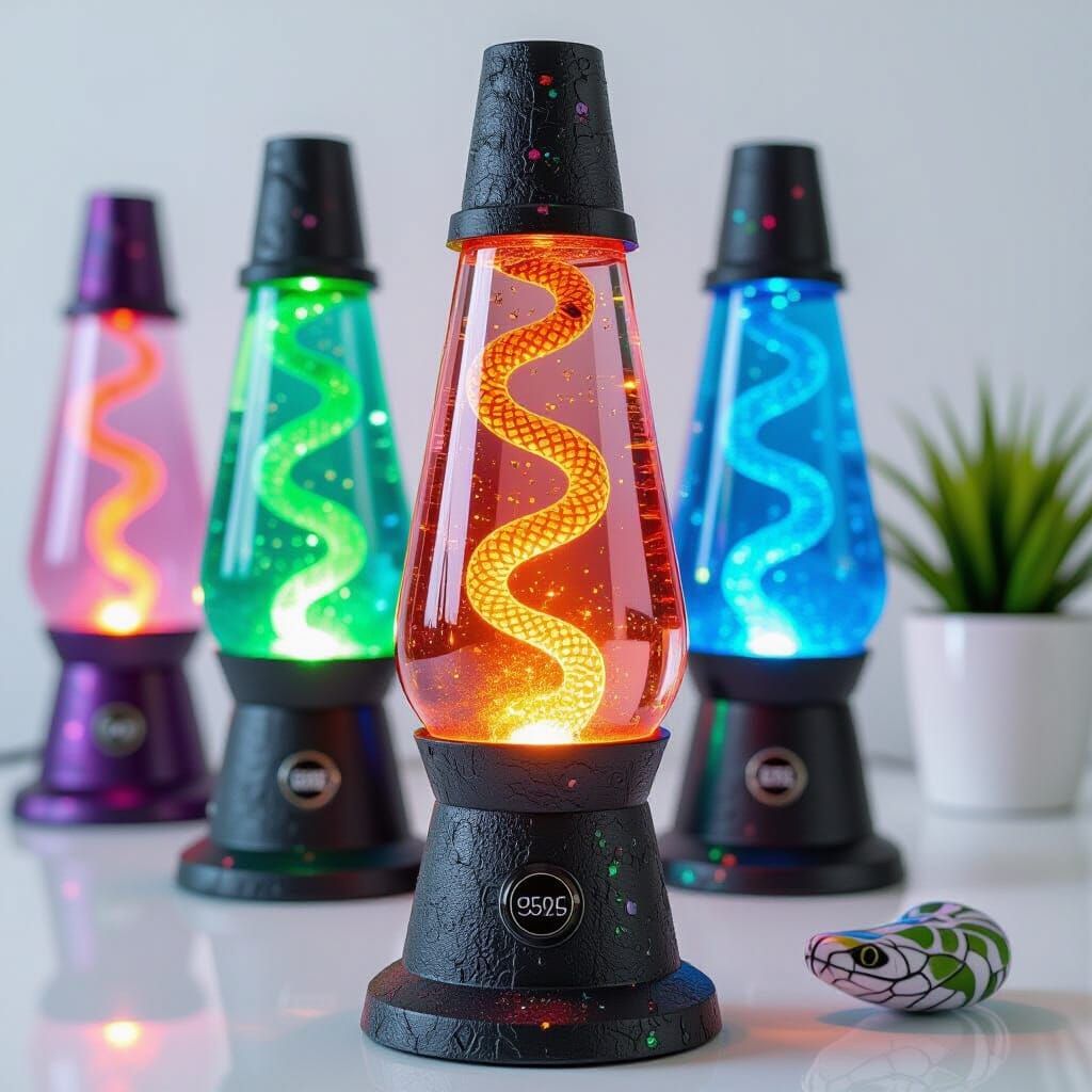 Glitter Lava Lamp With Coiled Snakes