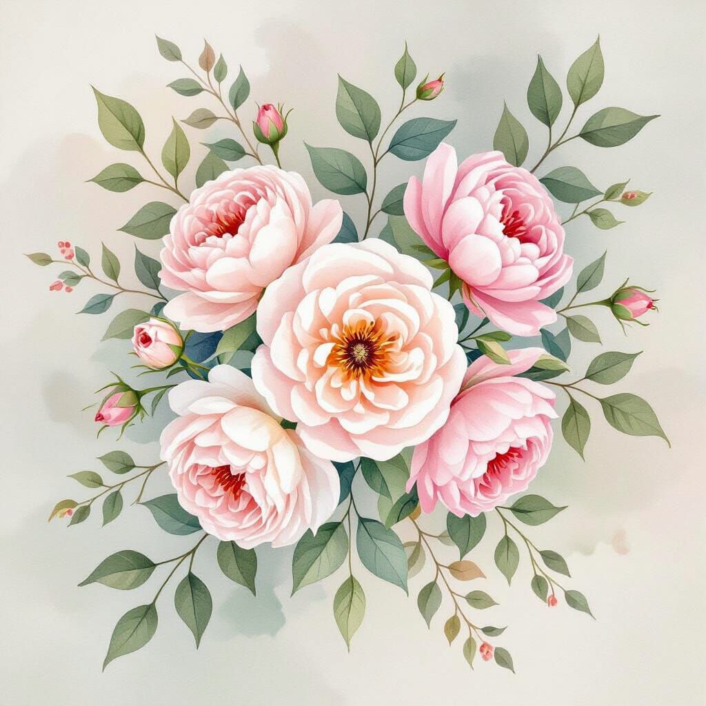 Elegant Watercolor Floral Arrangement for Invitations