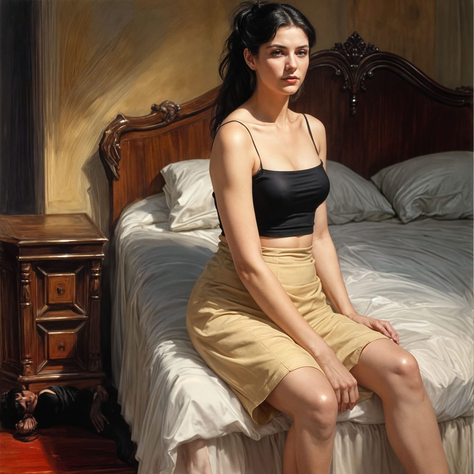 1988 Russian Woman Contemplating on Bed