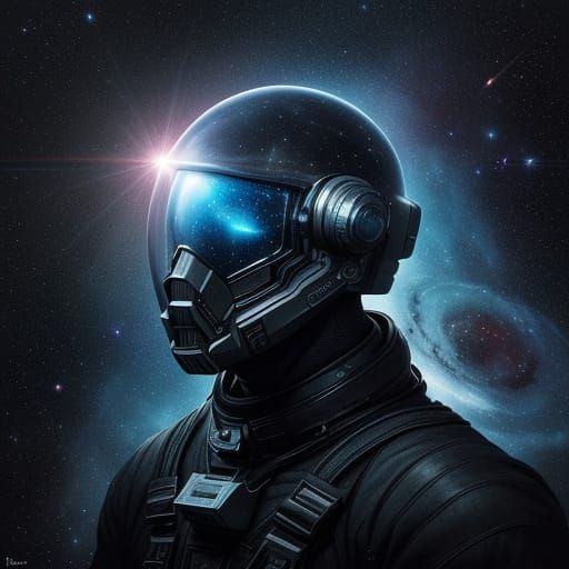 Astronaut Adrift With Cosmic Orb in Hyperrealistic Style