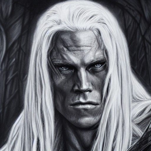 Drizzt Do'Urden: Hyperrealistic Charcoal Portrait