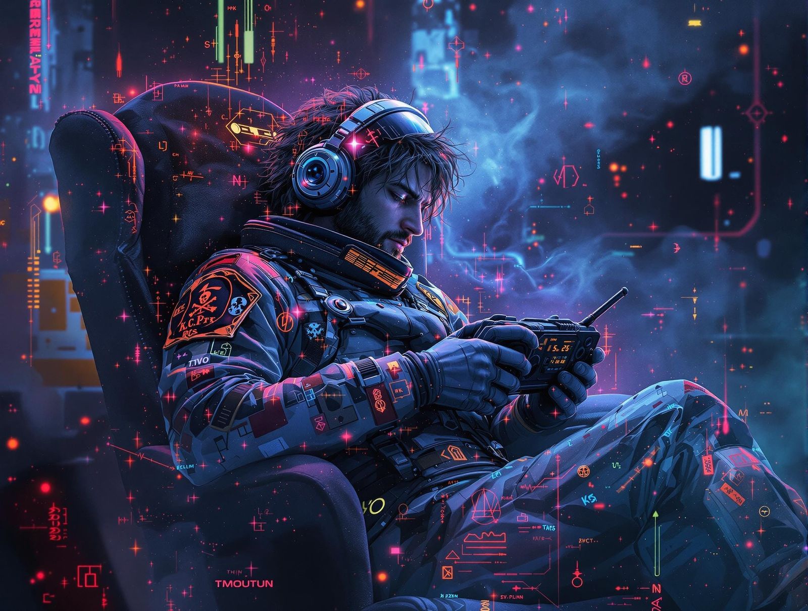 Cosmonaut in Cyberpunk Shambles