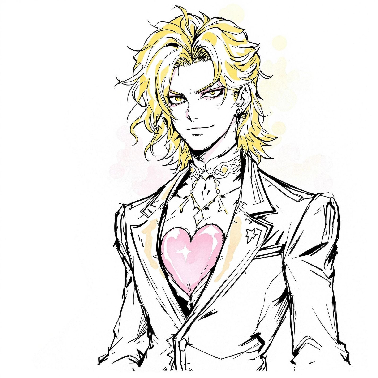 Anime-Inspired Giorno Giovanna Portrait in Watercolor Sketch...