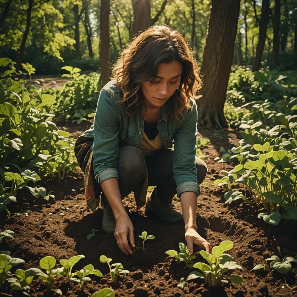 Planting Seeds in Fertile Soil: A Cinematic Still